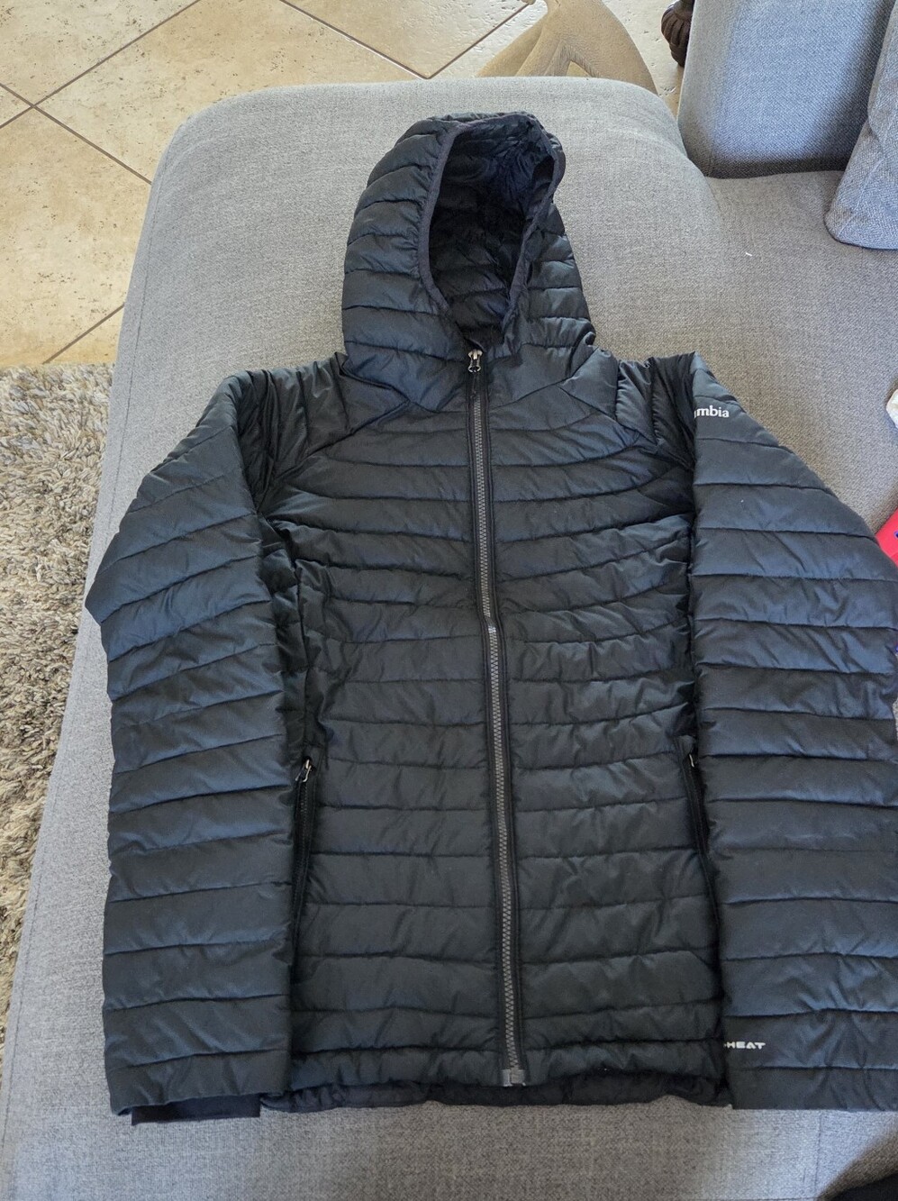 Columbia Women's Oni-Heat Black Hooded Packable Puffer Jacket
